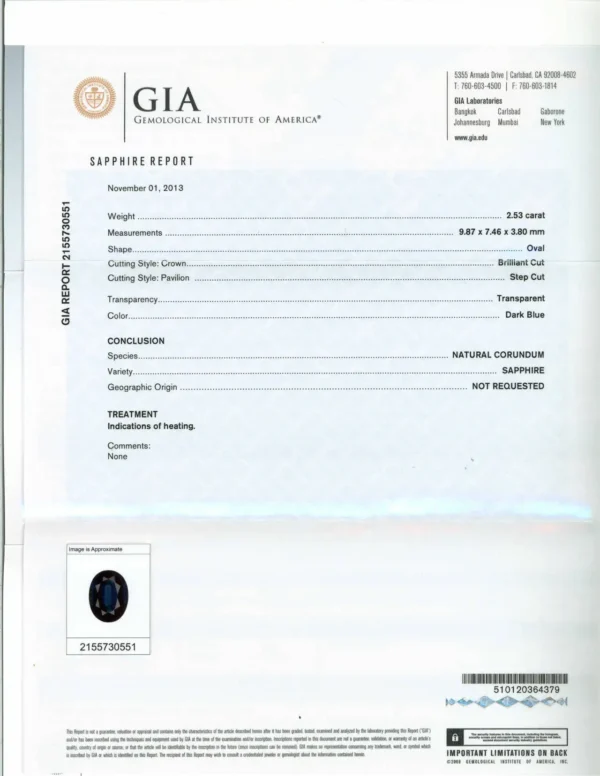 GIA 2.53 Carat Royal Blue Sapphire Diamond Yellow White Gold Engagement Ring - Image 7