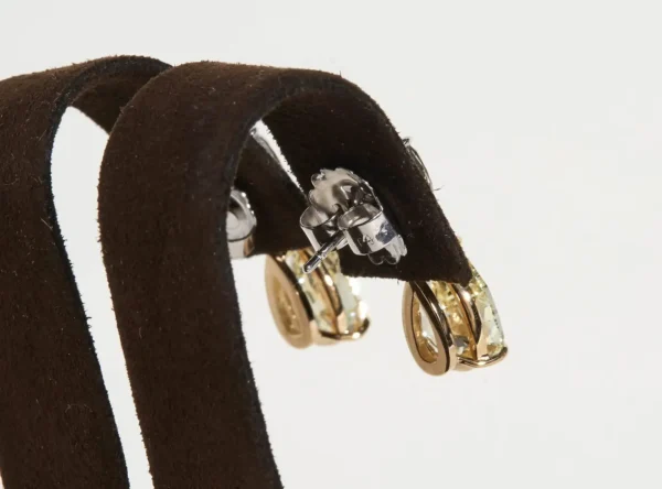 GIA Yellow and White Diamond Earrings - Image 6