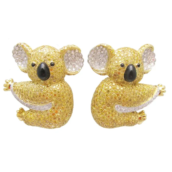 Graff Yellow Diamond Two Koala Bear Detachable Brooch - Image 5