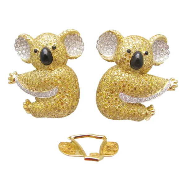 Graff Yellow Diamond Two Koala Bear Detachable Brooch - Image 2