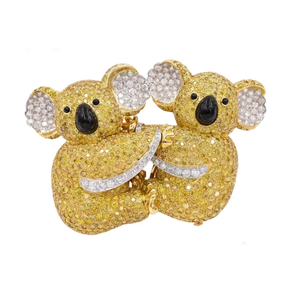 Graff Yellow Diamond Two Koala Bear Detachable Brooch - Image 3