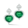 Gübelin Heart Shape Emerald Diamond Earrings GIA Certified - Image 5