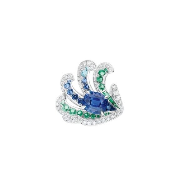 Buy Chaumet Gulfstream Rings - White gold, sapphires, emeralds, diamonds - Image 2