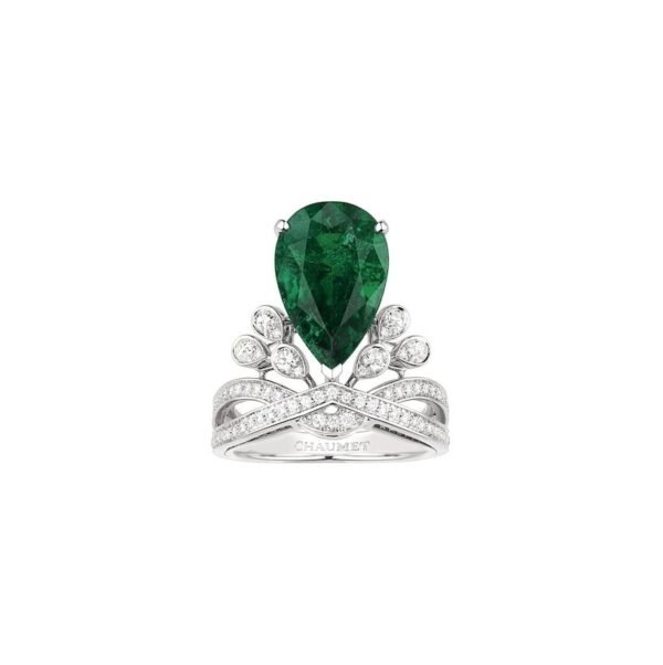 Joséphine Aigrette Impériale 5cts solitaire - Platinum, emerald, diamonds