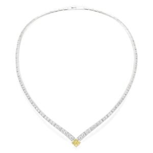 Joséphine Éclat Floral yellow diamond necklace – White gold, yellow diamond, diamonds