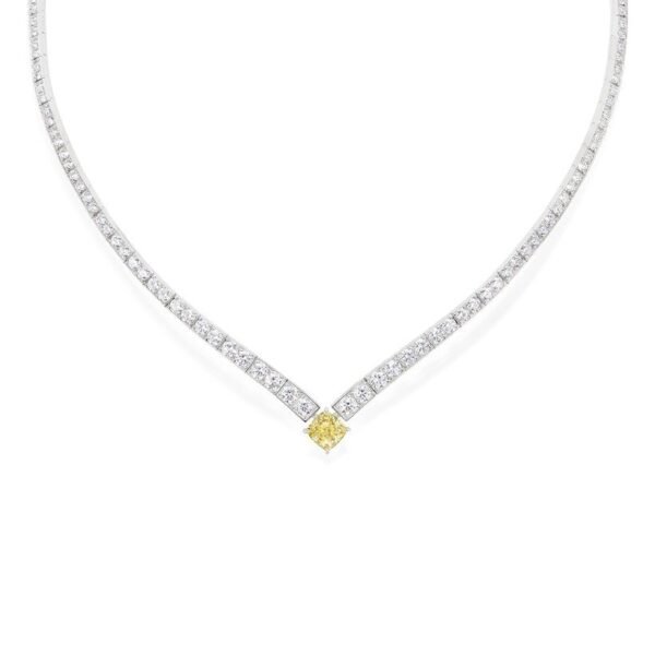 Joséphine Éclat Floral yellow diamond necklace - White gold, yellow diamond, diamonds