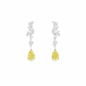 Joséphine Soir de Fête earrings - White gold, yellow diamonds, diamonds