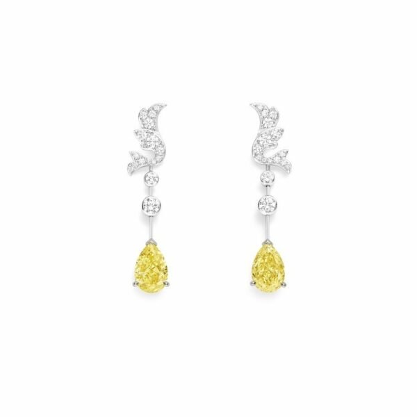 Joséphine Soir de Fête earrings - White gold, yellow diamonds, diamonds