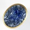 Large Carved Mughal Sapphire 18K Gold Ring - Image 4