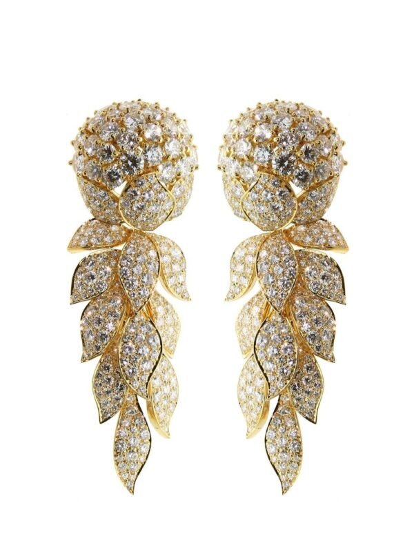 Magnificent Cartier Diamond Gold Earrings