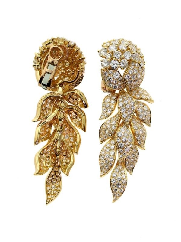 Magnificent Cartier Diamond Gold Earrings - Image 3