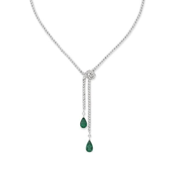 Maharani de Chaumet necklace - White gold, emeralds, diamonds