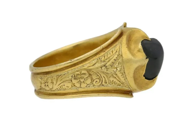 Mediaeval Duchess of Lancaster Sapphire Gold Posy Ring - Image 4