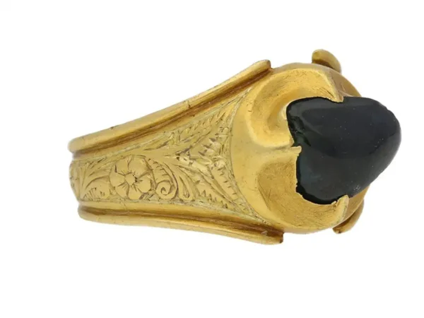 Mediaeval Duchess of Lancaster Sapphire Gold Posy Ring - Image 2