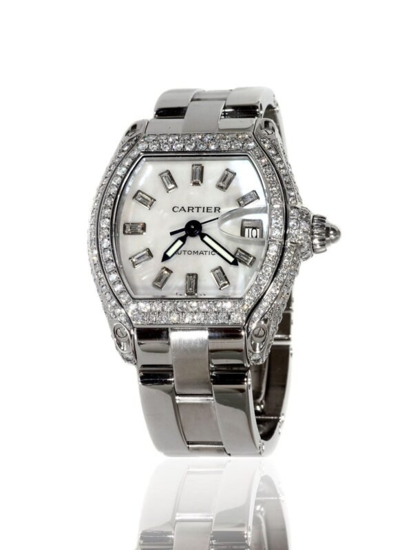 Cartier Roadster Stainless Steel Diamond Mens Watch - Image 2