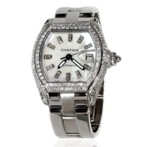 Cartier Roadster Stainless Steel Diamond Mens Watch