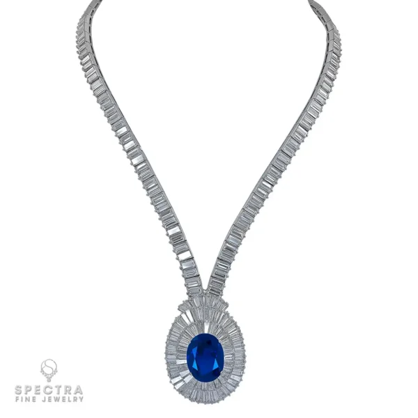 Mouawad Contemporary Sapphire Diamond Halo Demi Parure Suite - Image 5