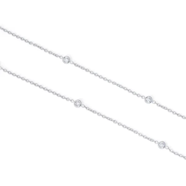 Penny Preville White Gold and Diamond Station Necklace - Image 4