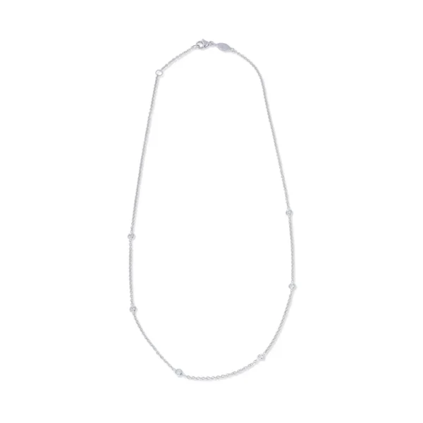 Penny Preville White Gold and Diamond Station Necklace
