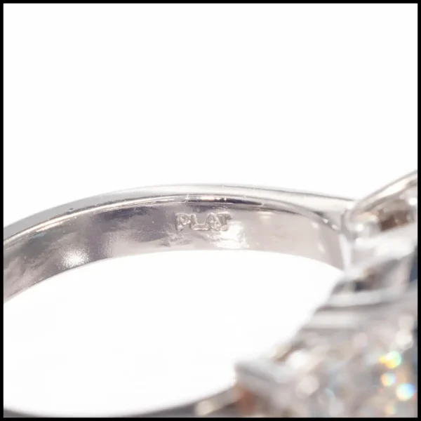 Peter Suchy 5.77 Carat Sapphire Diamond Three-Stone Platinum Engagement Ring - Image 6