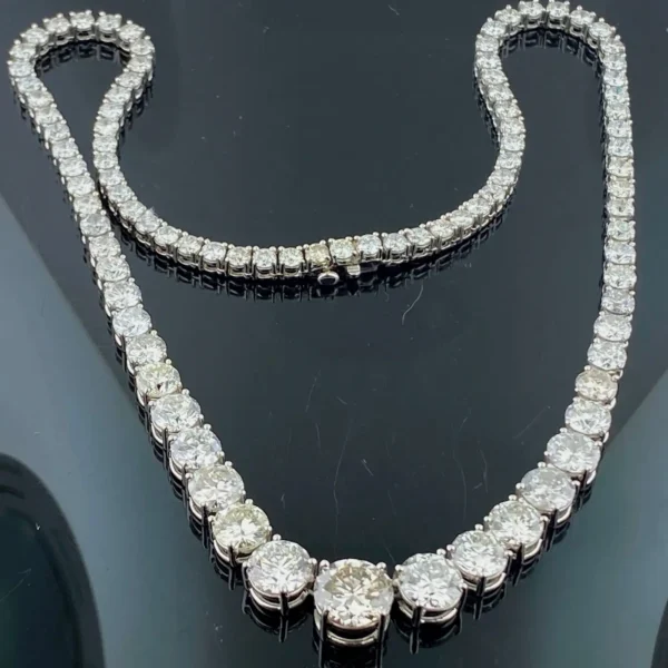 Platinum 32.10 Carat Total Diamond Riviera Necklace - Image 2