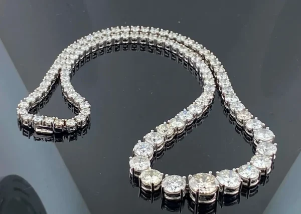 Platinum 32.10 Carat Total Diamond Riviera Necklace