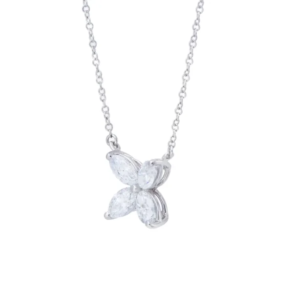 Platinum and Diamond Pendant Necklace, Large Tiffany & Co. Victoria - Image 3