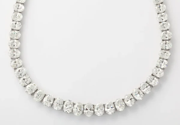Rare Oval Diamond Platinum Necklace - Image 5