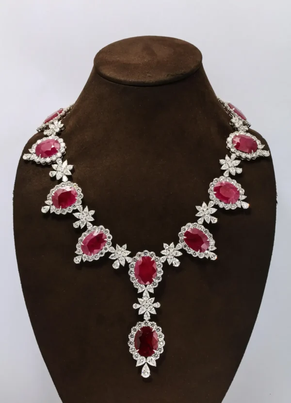 Ruby and Diamond Necklace For Sale - Image 8
