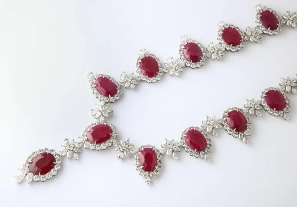 Ruby and Diamond Necklace For Sale - Image 6