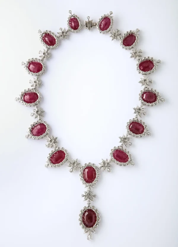 Ruby and Diamond Necklace For Sale - Image 5