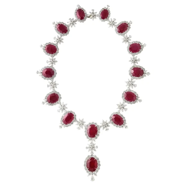 Ruby and Diamond Necklace For Sale - Image 2