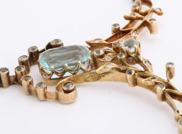 Russian Art Nouveau Aquamarine Necklace and Ring, St. Petersburg, c. 1910 - Image 9