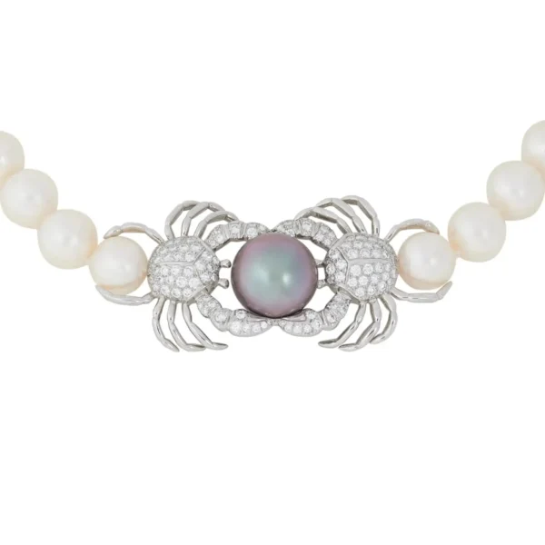 Tiffany & Co. Tahitian Pearl and Diamond Crab Necklace - Image 3