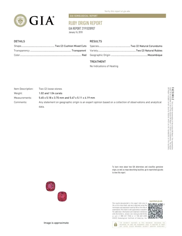 Unheated Ruby Earrings Cushion Cut 4.35 Carats GIA - Image 4