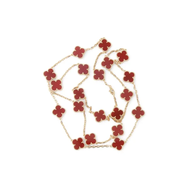 Vintage Alhambra 20 Motif Carnelian Necklace - Image 5