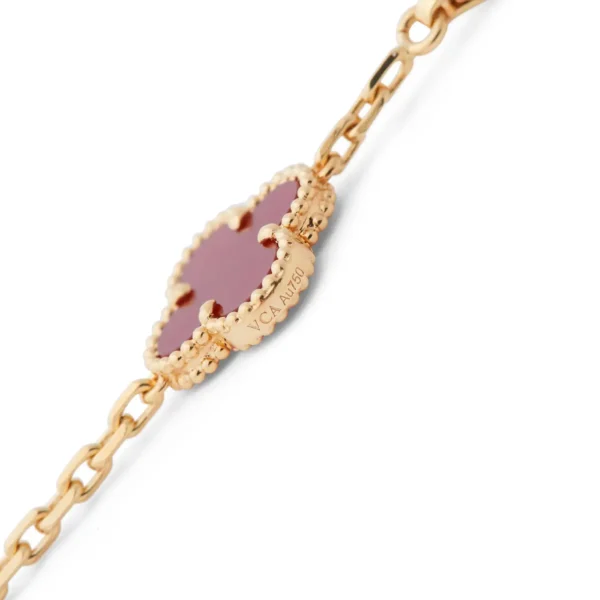 Vintage Alhambra 20 Motif Carnelian Necklace - Image 4