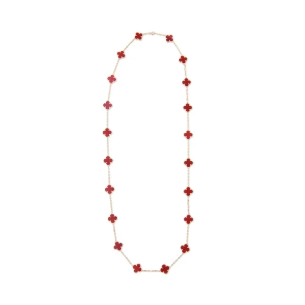 Vintage Alhambra 20 Motif Carnelian Necklace - Image 2