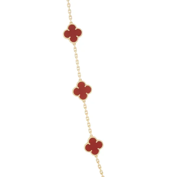 Vintage Alhambra 20 Motif Carnelian Necklace - Image 3
