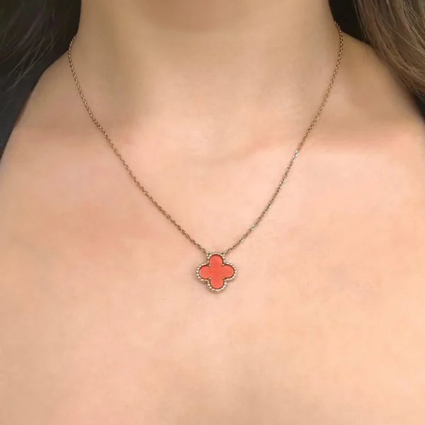 Buy Vintage Alhambra Coral Pendant - Image 6