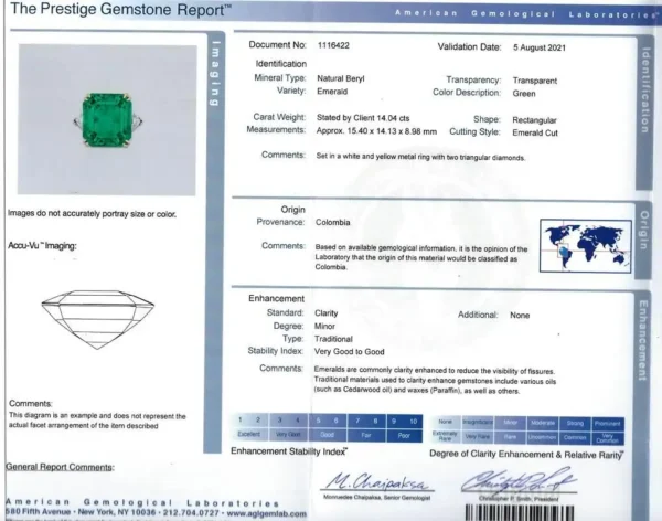 Vintage Harry Winston Emerald Diamond Platinum Ring 14.04 Carat Colombian AGL - Image 8