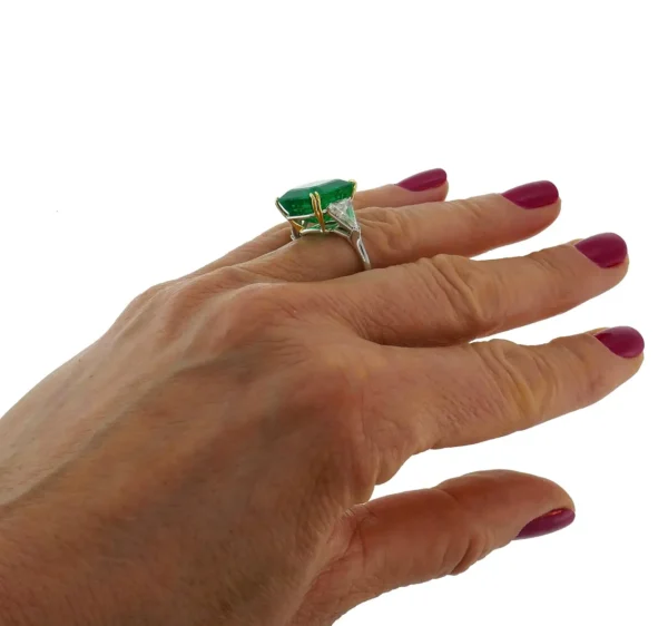 Vintage Harry Winston Emerald Diamond Platinum Ring 14.04 Carat Colombian AGL - Image 10