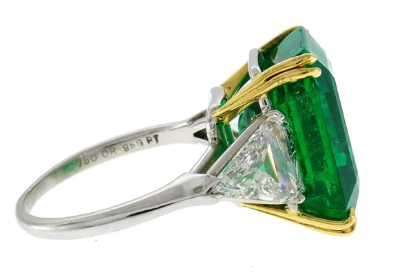 Vintage Harry Winston Emerald Diamond Platinum Ring 14.04 Carat Colombian AGL - Image 5