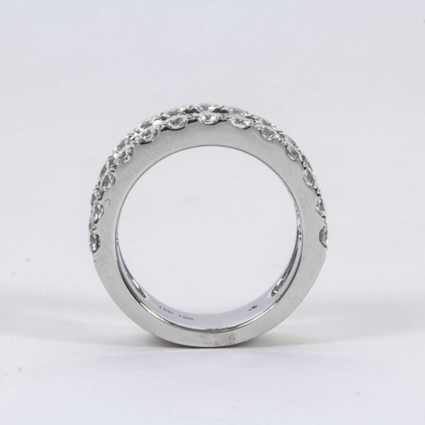 Wide Round and Baguette Diamond Gold Band - Image 4