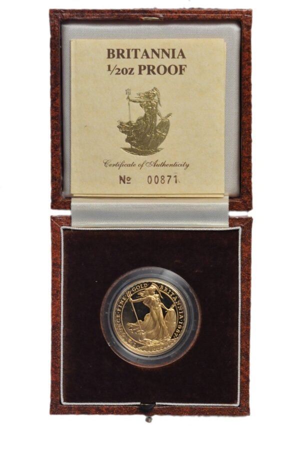 1987 Proof 1/2 oz Gold Britannia Coin Boxed