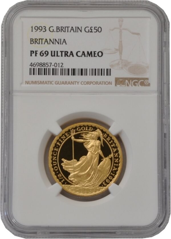 1993 1/2 oz Proof Gold Britannia Coin NGC PF69