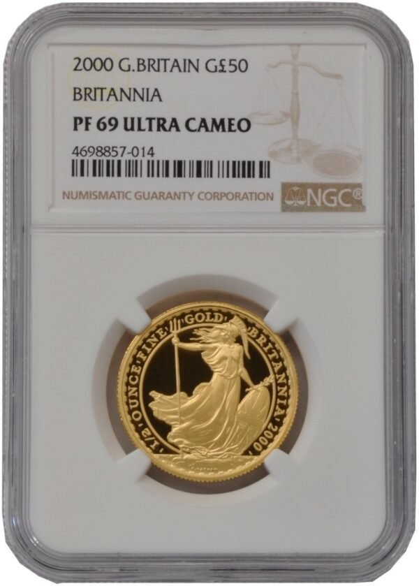 2000 1/2 oz Proof Gold Britannia Coin NGC PF69