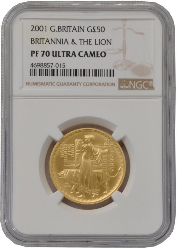 2001 1/2 oz Gold Britannia Proof Coin NGC PF70