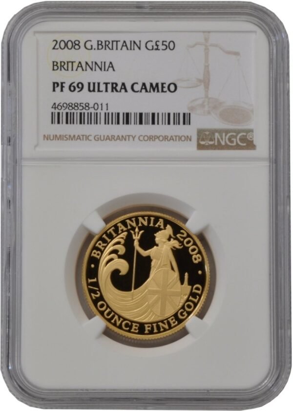2008 1/2 oz Proof Gold Britannia Coin NGC PF69