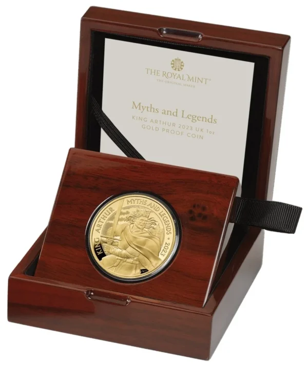 2023 Proof King Arthur 1oz Gold Coin Myths & Legends Boxed